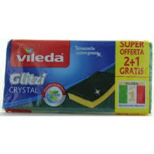 SPUGNETTE VILEDA  GLITZY FIBRA VERDE 3 PZ